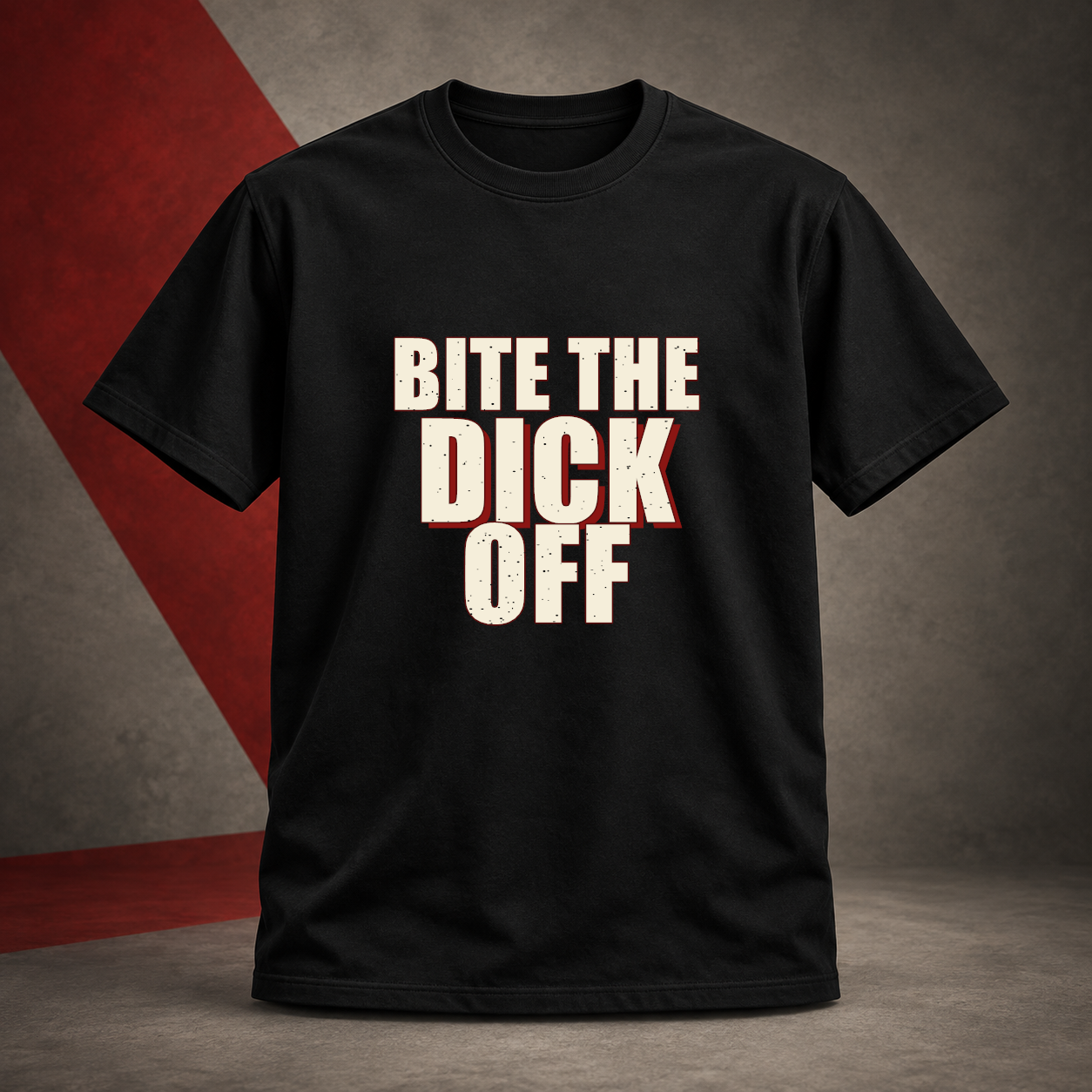 Black Bite The Dick Off statement shirt concept